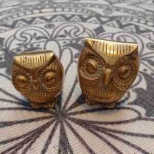 VINTAGE Brass Owl Set